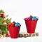 Metal Buckets, Galvanized Buckets, Small Buckets, 4.5" W x 5" H, 12 Pack, Tin Buckets, Mini Buckets, Small Metal Bucket, Metal Pail, Small Pail, with Handle, Red, for Party Favors, Classroom, Crafts